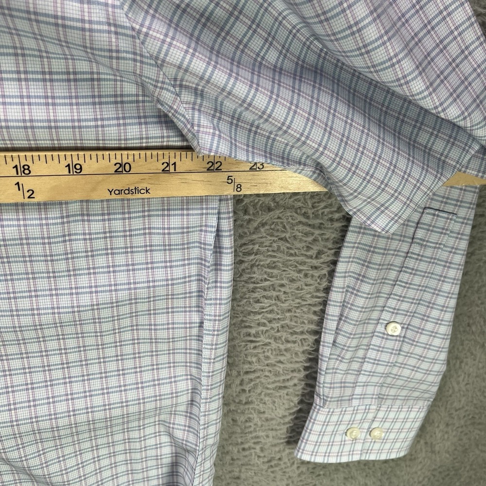 Michael Kors Performance Slim Fit Dress Shirt Mens Large Blue Plaid Stretch NWT - Picture 12 of 13